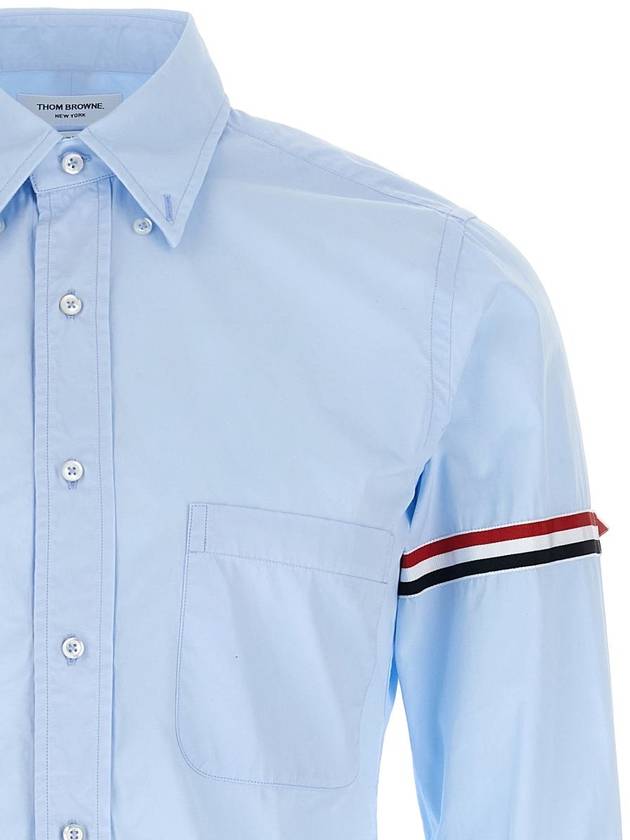 Men's Poplin Grosgrain Armband Classic Long Sleeve Shirt Blue - THOM BROWNE - BALAAN 4