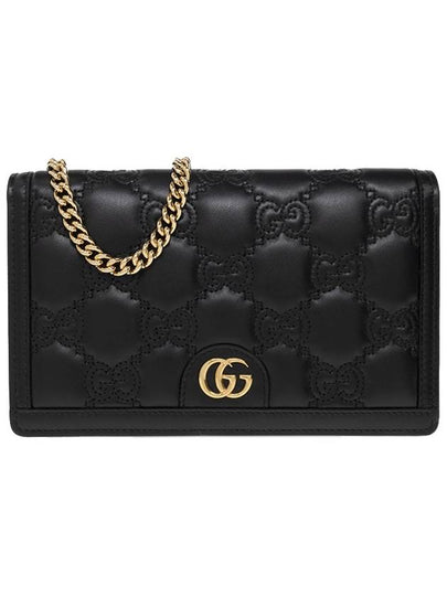 Matelasse Chain Half Wallet Black - GUCCI - BALAAN 2