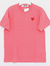 P1T2723 PINK Red Heart Short Sleeve T Shirt - COMME DES GARCONS - BALAAN 2