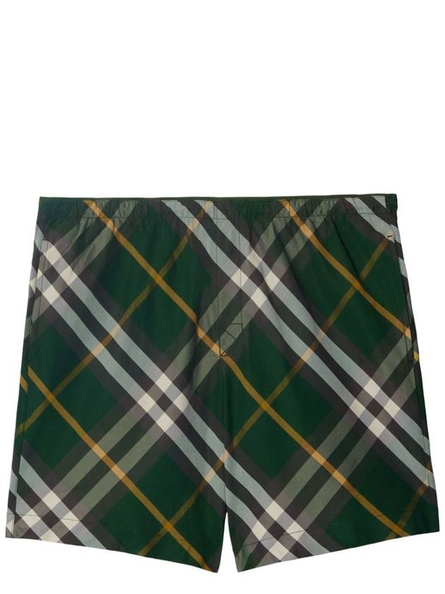 Check Twill Swim Shorts Green - BURBERRY - BALAAN 2