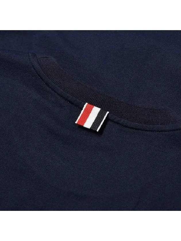 Men's Side Slit Relaxed Short Sleeve T-Shirt Navy - THOM BROWNE - BALAAN 7