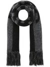 Bicolor Logo Wool Mohair Muffler Black Grey - SAINT LAURENT - BALAAN 1