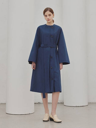 London 2-way non-collar outer dress navy - ARIFF - BALAAN 1