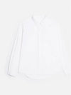 Tonal Heart Logo Long Sleeve Shirt White - AMI - BALAAN 2