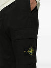 Stretch Cotton Tela Paracadute Cargo Straight Pants Black - STONE ISLAND - BALAAN 7