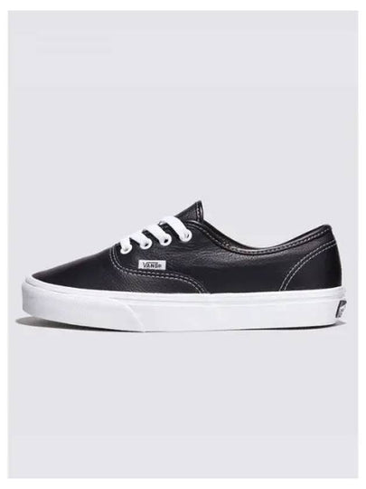 Authentic Leather Low Top Sneakers Black True White - VANS - BALAAN 2