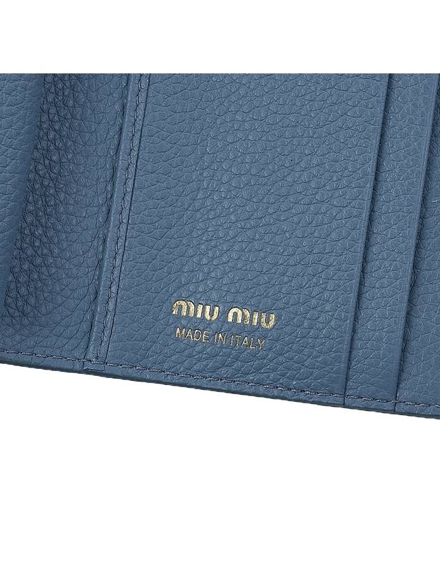 lettering logo leather halfwallet blue - MIU MIU - BALAAN 9