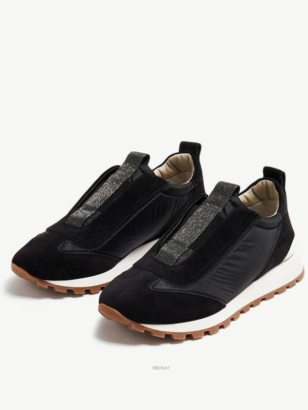 Suede Techno Runner Low Top Sneakers Black - BRUNELLO CUCINELLI - BALAAN 3