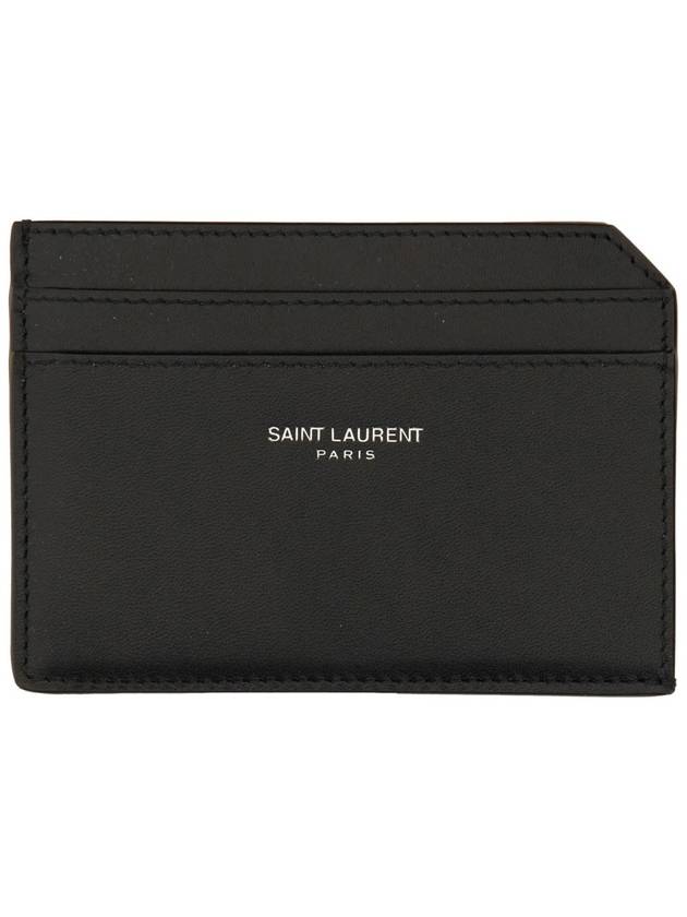 Paris Open Smooth Leather Card Wallet Black - SAINT LAURENT - BALAAN 2