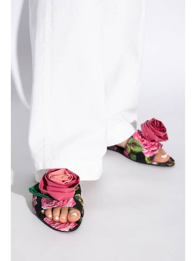 Dolce & Gabbana Floral Motif Slides, Women's, Pink - DOLCE&GABBANA - BALAAN 2