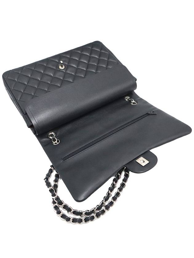 Chanel A58601 Black Caviar Silver Chain Classic Maxi Two Flap Shoulder Bag 14th - CHANEL - BALAAN 8