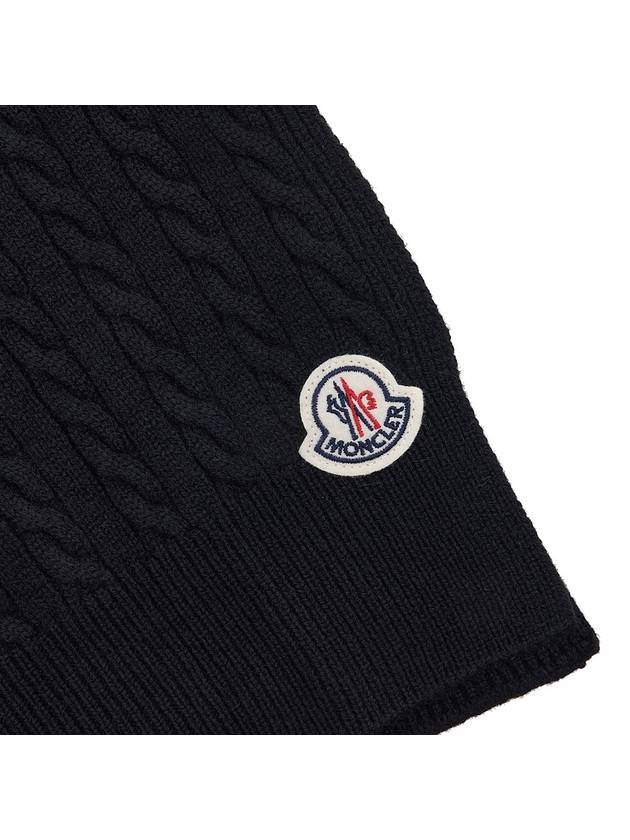 Logo Patch Wool Cashmere Muffler 3C00017 M1127 999 - MONCLER - BALAAN 6