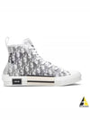 B23 Oblique Canvas High Top Sneakers White Black - DIOR - BALAAN 2