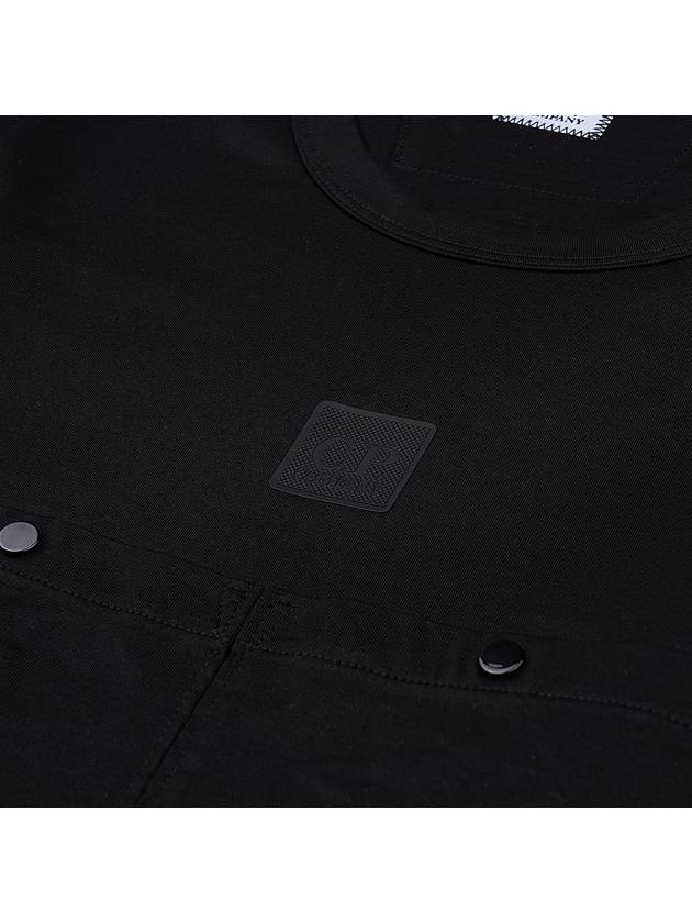 Mercerized Jersey Pocket Short Sleeve T-Shirt Black - CP COMPANY - BALAAN 5