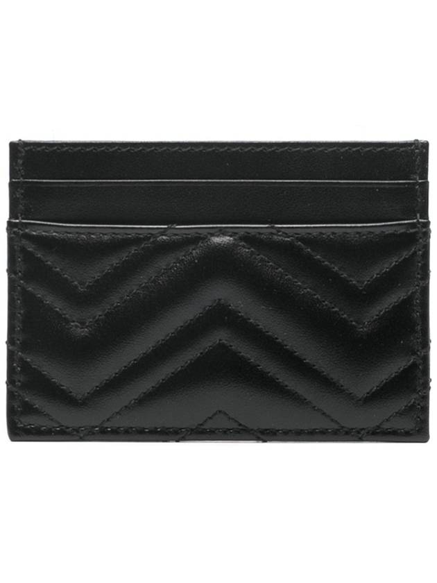 GG Marmont Matelasse 2 Tier Card Wallet Black - GUCCI - BALAAN 3