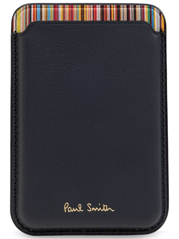 iPhone MagSafe Logo Leather Card Wallet Black - PAUL SMITH - BALAAN 2