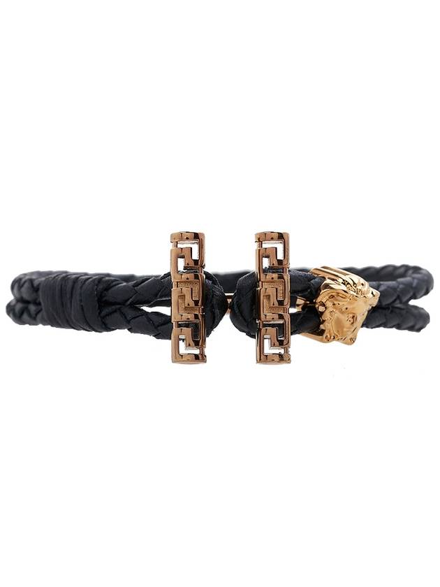 Medusa Leather Bracelet Black - VERSACE - BALAAN 3