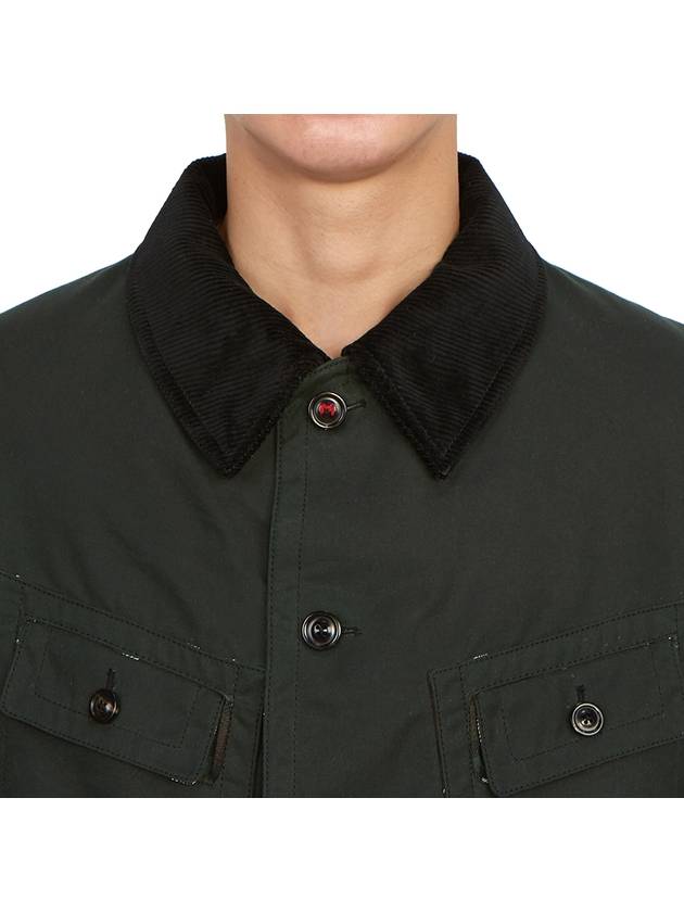 Men's Waxed Cotton Jacket Dark Green - MAISON MARGIELA - BALAAN 9