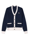 Baby Fox Bicolor Classic Cardigan Navy - MAISON KITSUNE - BALAAN.