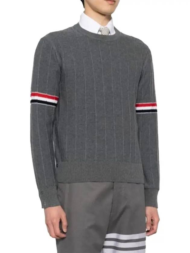 Men's Wool Relaxed Pullover Knit Top Med Grey - THOM BROWNE - BALAAN 4