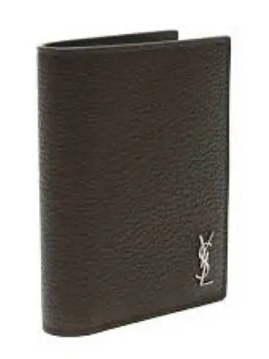 Men's Cassandra Logo Half Wallet Dark Khaki - SAINT LAURENT - BALAAN 2