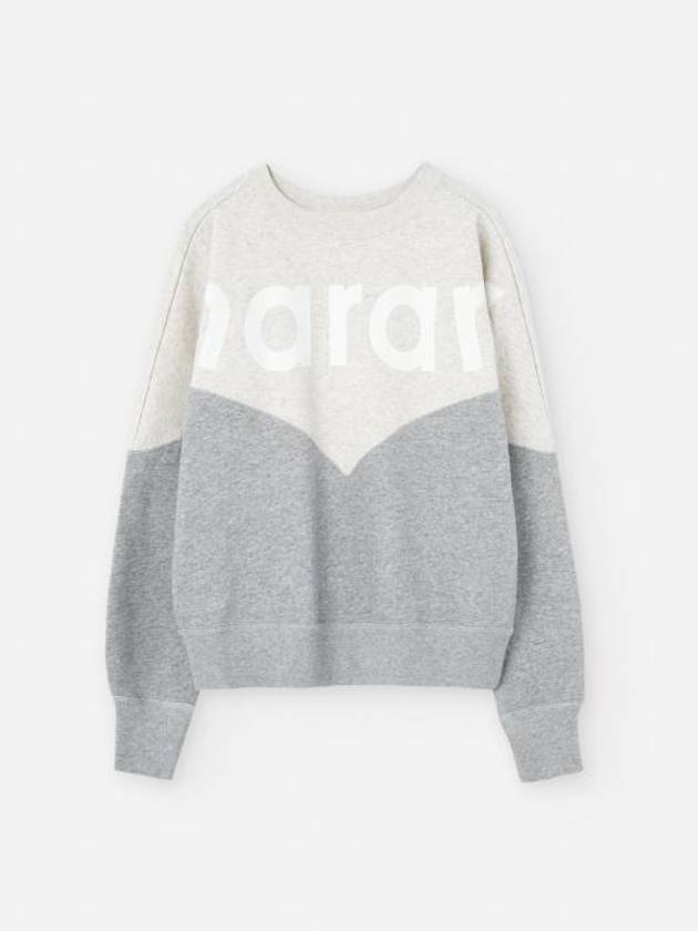 Houston Two-Tone Logo Cotton Sweatshirt Ecru Grey - ISABEL MARANT - BALAAN 2