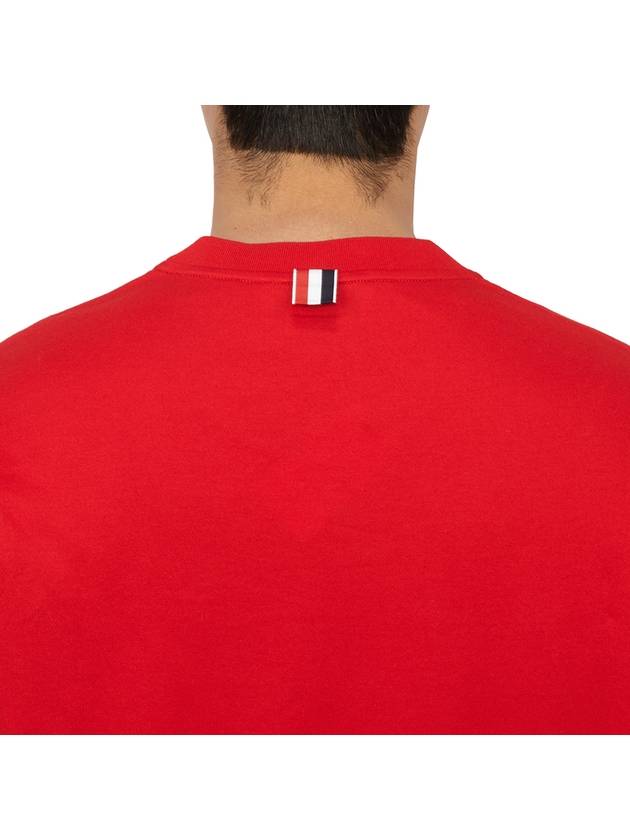 Jersey 4-Bar Long Sleeve T-Shirt Red - THOM BROWNE - BALAAN 7