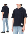 Cotton Oversized Pocket Short Sleeve T-Shirt Navy - THOM BROWNE - BALAAN 2