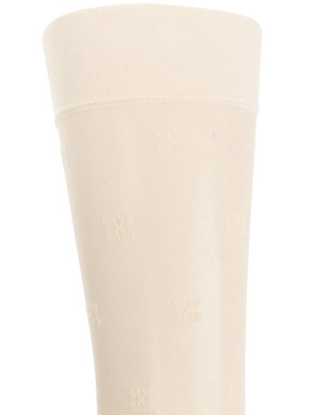 Ganni Monogrammed Knee-high Socks, Women's, Cream - GANNI - BALAAN 2