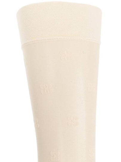 Ganni Monogrammed Knee-high Socks, Women's, Cream - GANNI - BALAAN 2