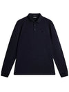 Men s Florian Long Sleeve Golf Polo Navy Melange GMJT10690 6881 - J.LINDEBERG - BALAAN 1