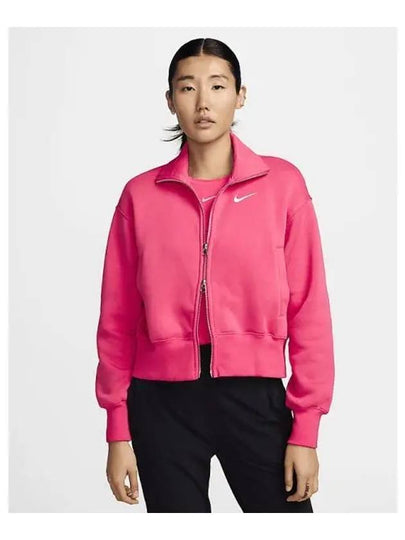 NSW Phoenix Fleece Oversized Track Jacket Pink - NIKE - BALAAN 2