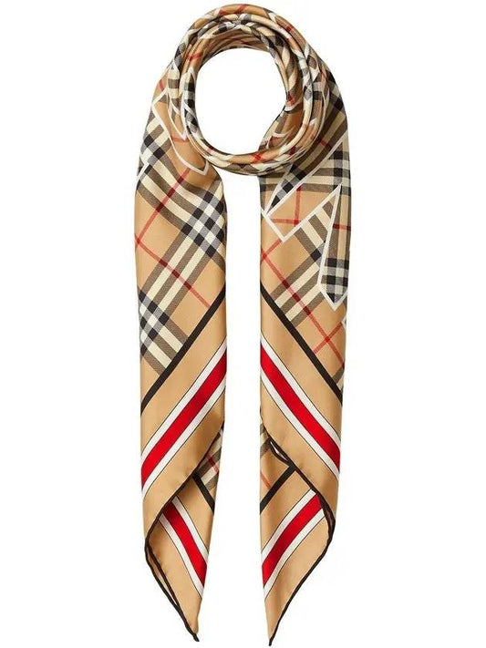 Silk Vintage Check Logo Print Scarf Archive Beige - BURBERRY - BALAAN 1