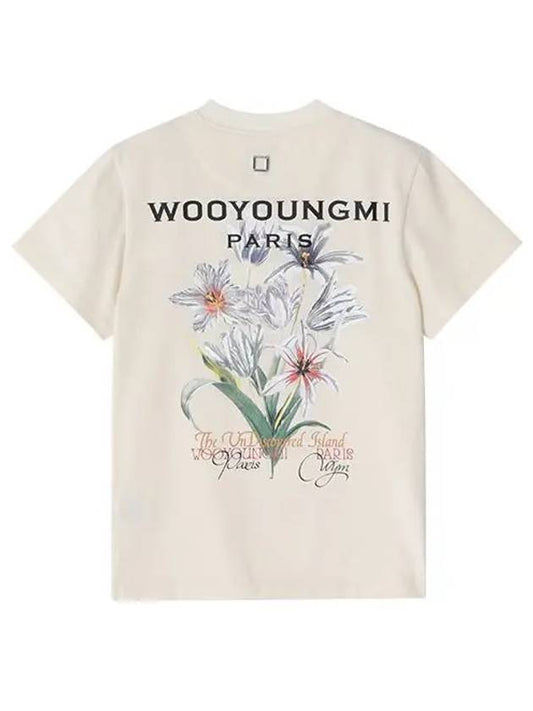 Short sleeve M241TS06 702I Flower back logo women's short sleeve t-shirt - WOOYOUNGMI - BALAAN 2