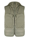 Shell R Mix Goggle Hooded Padded Vest Sage - CP COMPANY - BALAAN 2