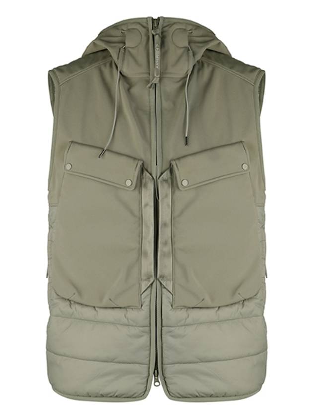 Shell R Mix Goggle Hooded Padded Vest Sage - CP COMPANY - BALAAN 2