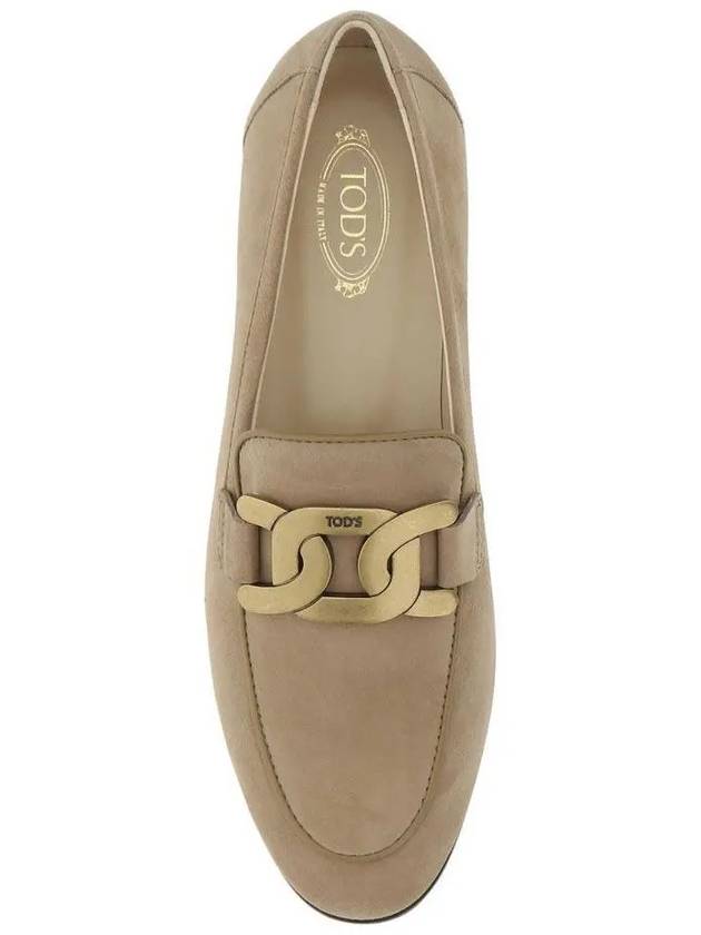 Women's Kate Suede Loafers Beige - TOD'S - BALAAN 4