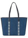 Perry Triple Compartment Tote Bag Denim Blue - TORY BURCH - BALAAN 4