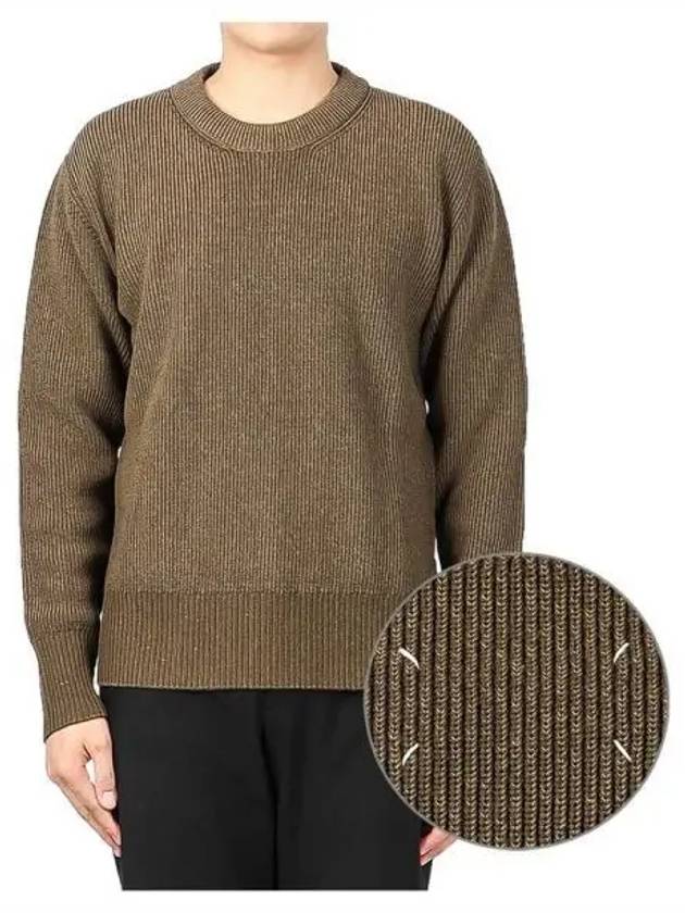 Men's Stitched Wool Knit Top Olive - MAISON MARGIELA - BALAAN 2