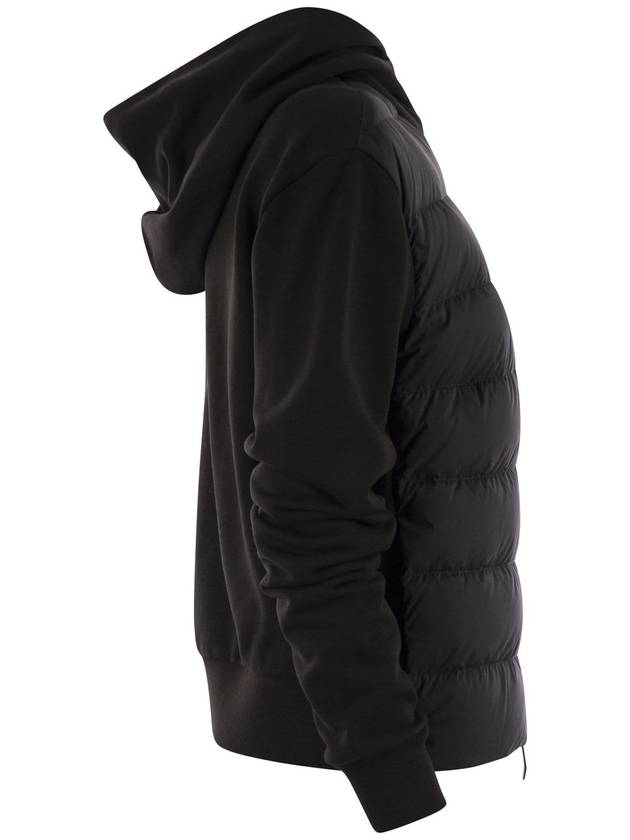 Padded Cotton Zip-Up Hoodie Black - MONCLER - BALAAN 4