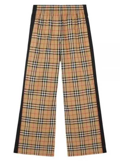 Organic Cotton Check Straight Pants Beige - BURBERRY - BALAAN 2