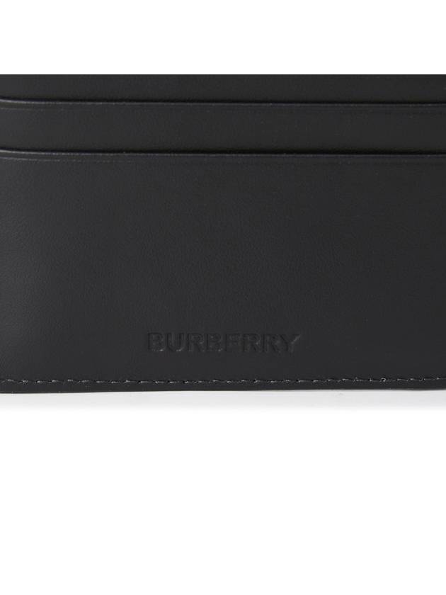 Check And Leather Half Wallet Charcoal - BURBERRY - BALAAN 8