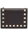 Rockstud Compact Bicycle Wallet Black - VALENTINO - BALAAN.