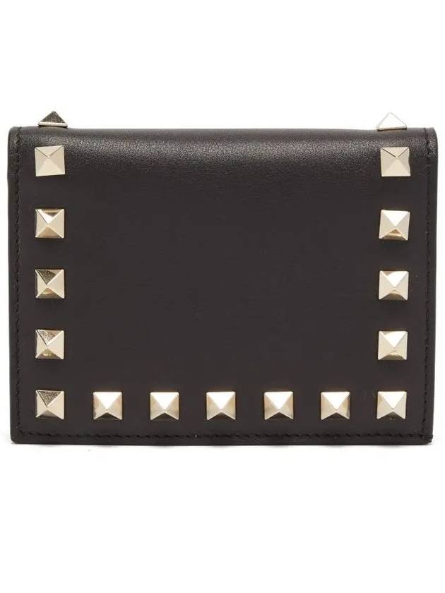 Rockstud Compact Half Wallet Black - VALENTINO - BALAAN 3