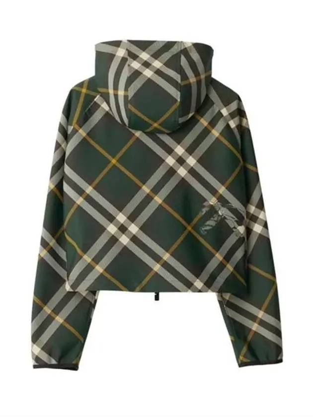 Check Pattern Zip-Up Hoodie Green - BURBERRY - BALAAN 3