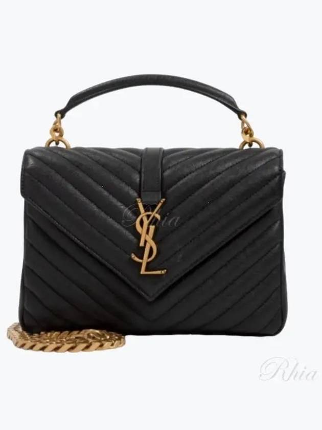 College Medium in Quilted Leather Shoulder Bag Black - SAINT LAURENT - BALAAN 2