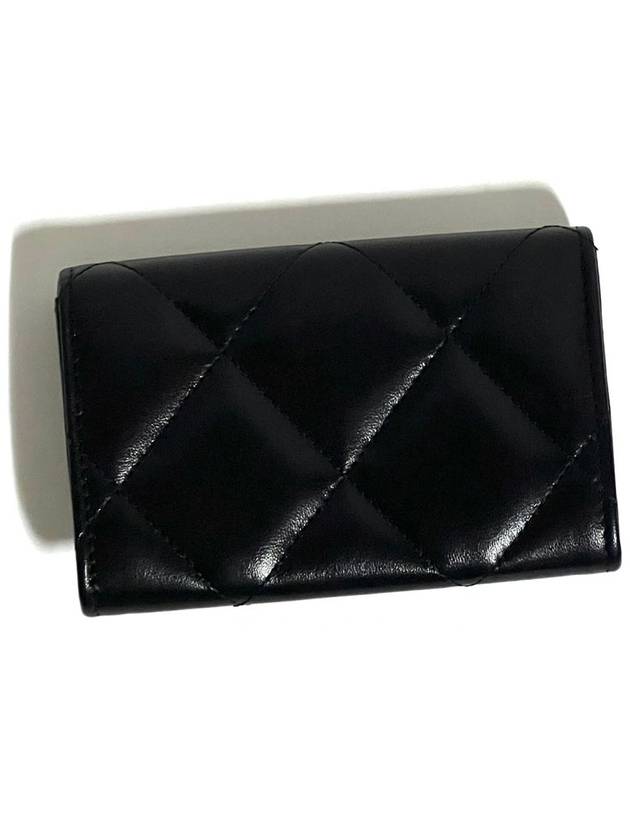 19 Gold Hardware Lambskin Flap Card Wallet Black - CHANEL - BALAAN 10