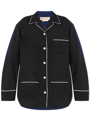 Marni Wool Shirt With Vintage Effect, Women's, Black - MARNI - BALAAN 1