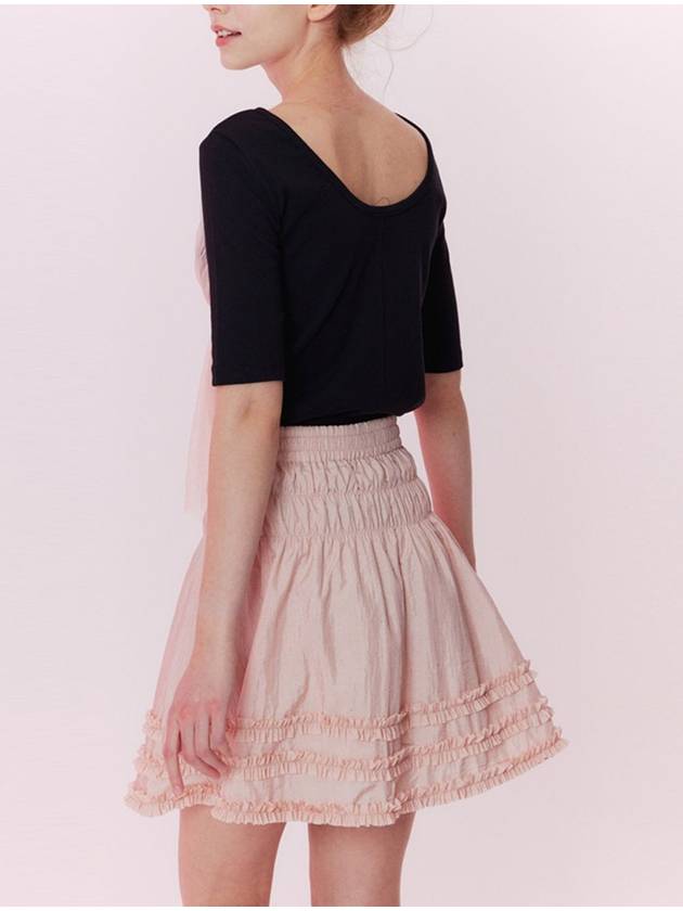 Shining Shirring Mini A Line Skirt Peach Pink - OPENING SUNSHINE - BALAAN 5