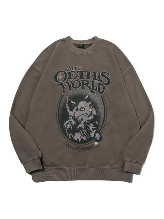 Journey Cat Pigment Sweatshirt Dark Beige - CPGN STUDIO - BALAAN 1